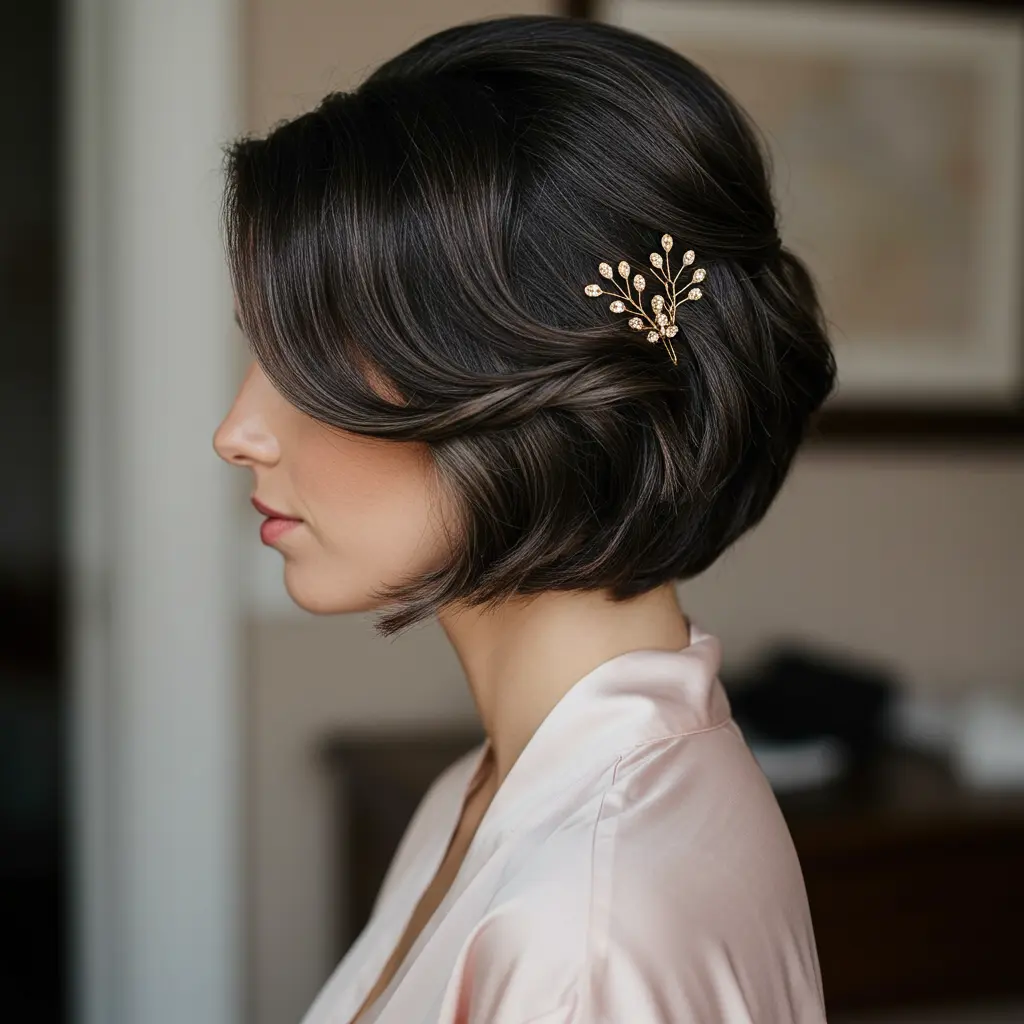 #8 Bouffant Half Updo for a Bob