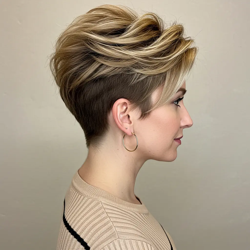 #1 Edgy Undercut Pixie with Blonde Tones