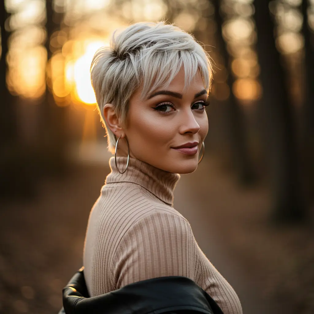 #1 Sleek Short Hair with a Side-Swept Fringe