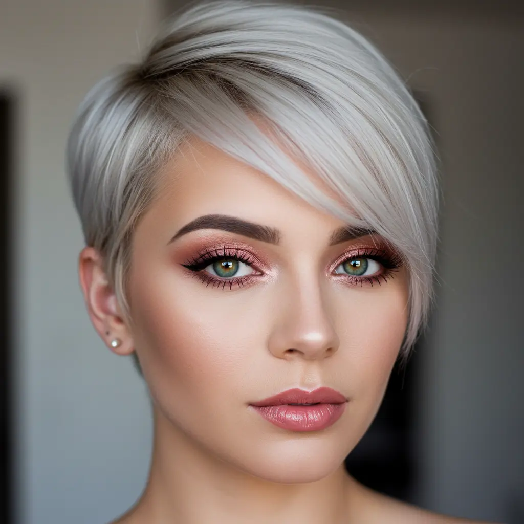 #1 Short Haircut with Side Fringe