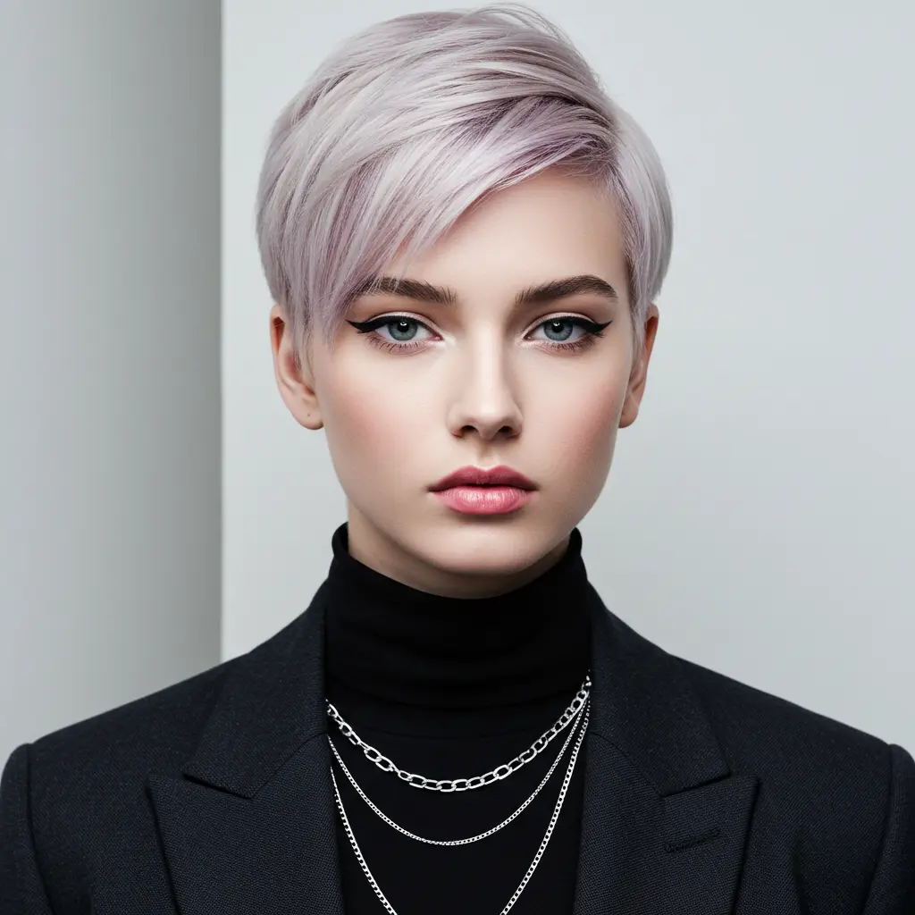 #11 Block Colored Undercut Pixie