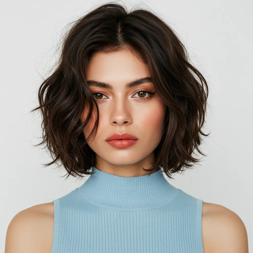 #12 Off Center Parting on a Wispy Bob