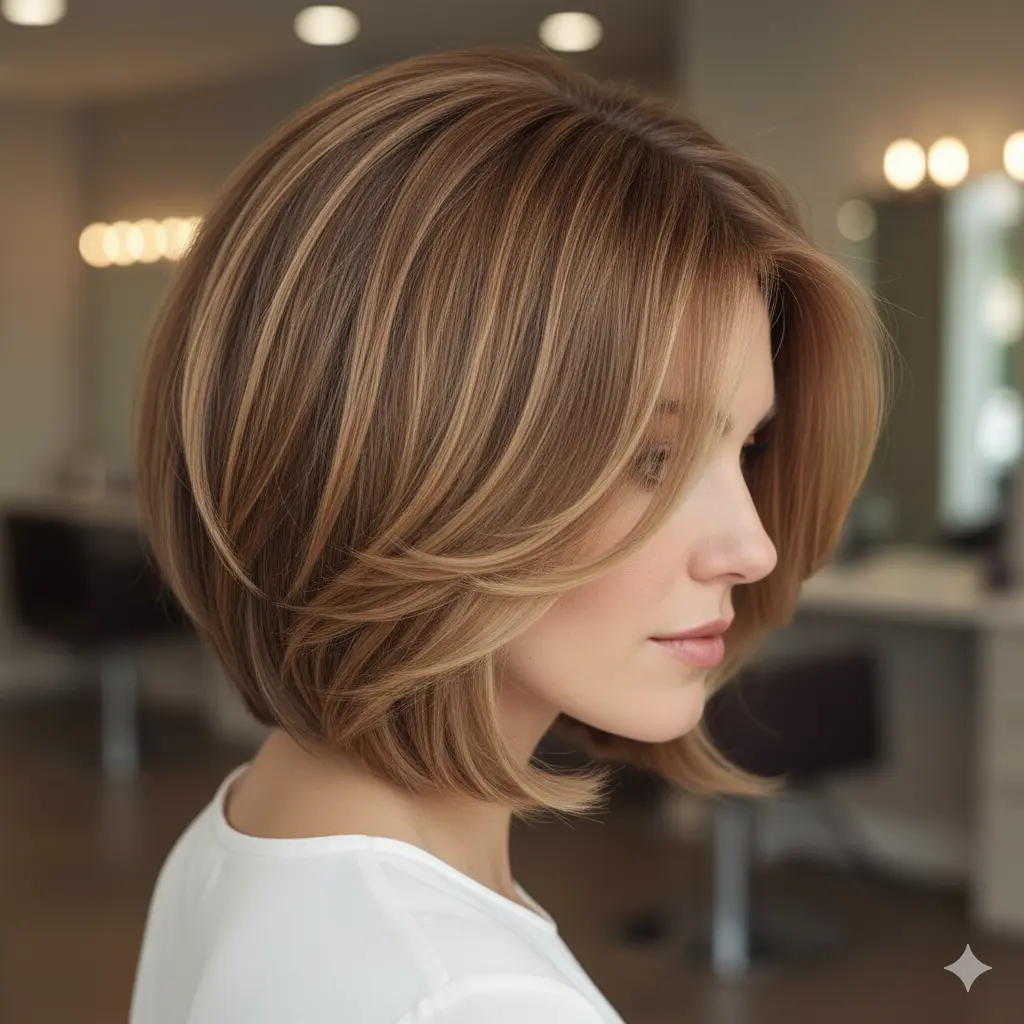 #12 Stacked Light Brunette Bob