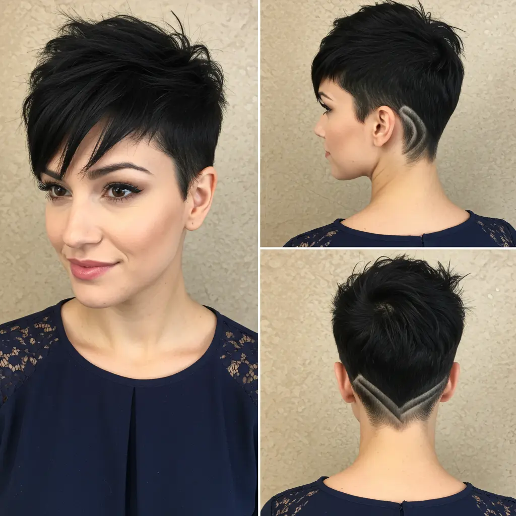 #12 Edgy Short Cut with Side-Swept Bangs