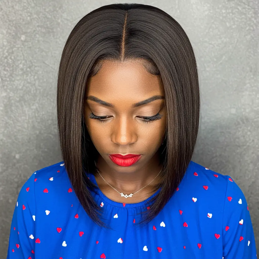 #13 Sleek Middle Part Bob