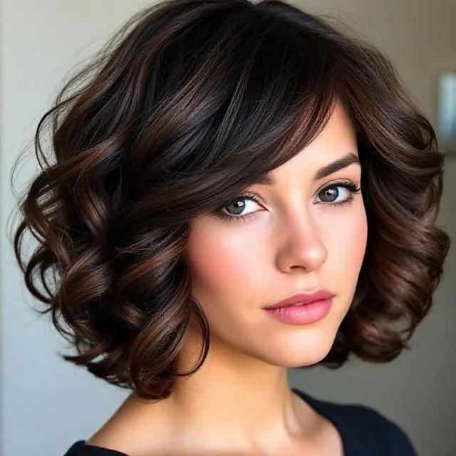 #13 Short with a Side Part and Long Bangs
