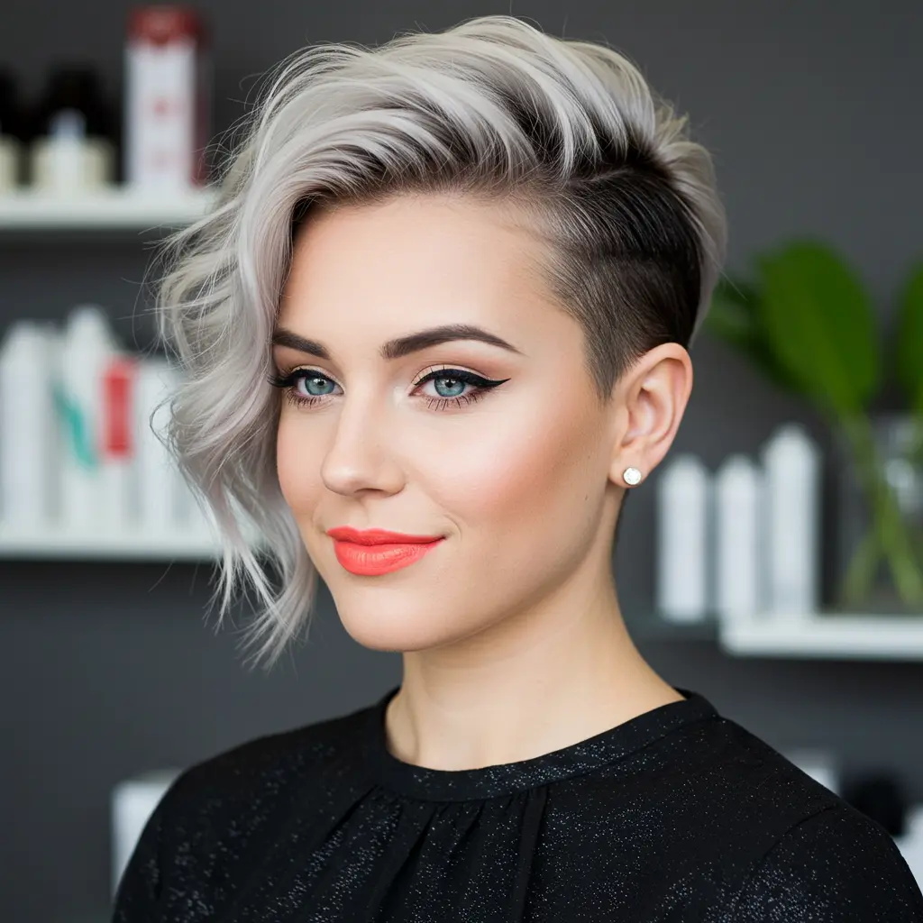 #14 Side-Swept Asymmetrical Pixie Undercut