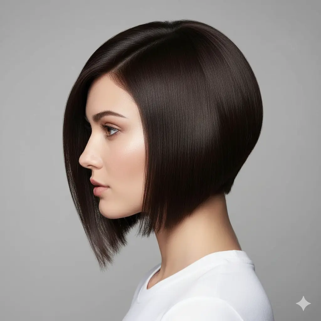 #14 Cute Undercut Bob with Long Side Bangs