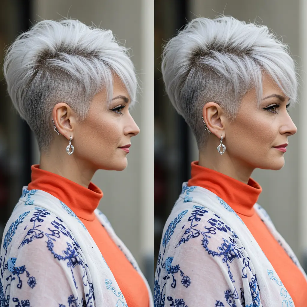 #16 Icy White Pixie with Undercut