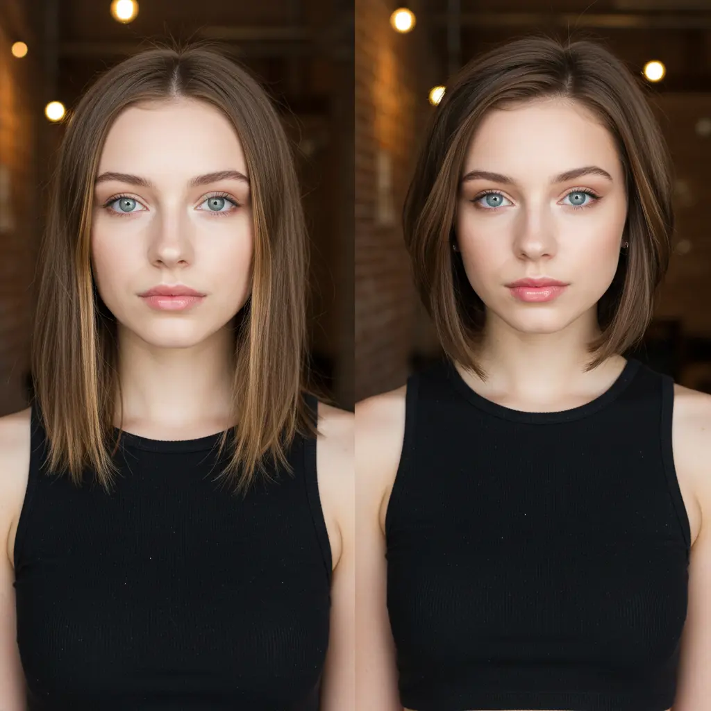 #17 Chic Slob Cut with an Off-Center Part