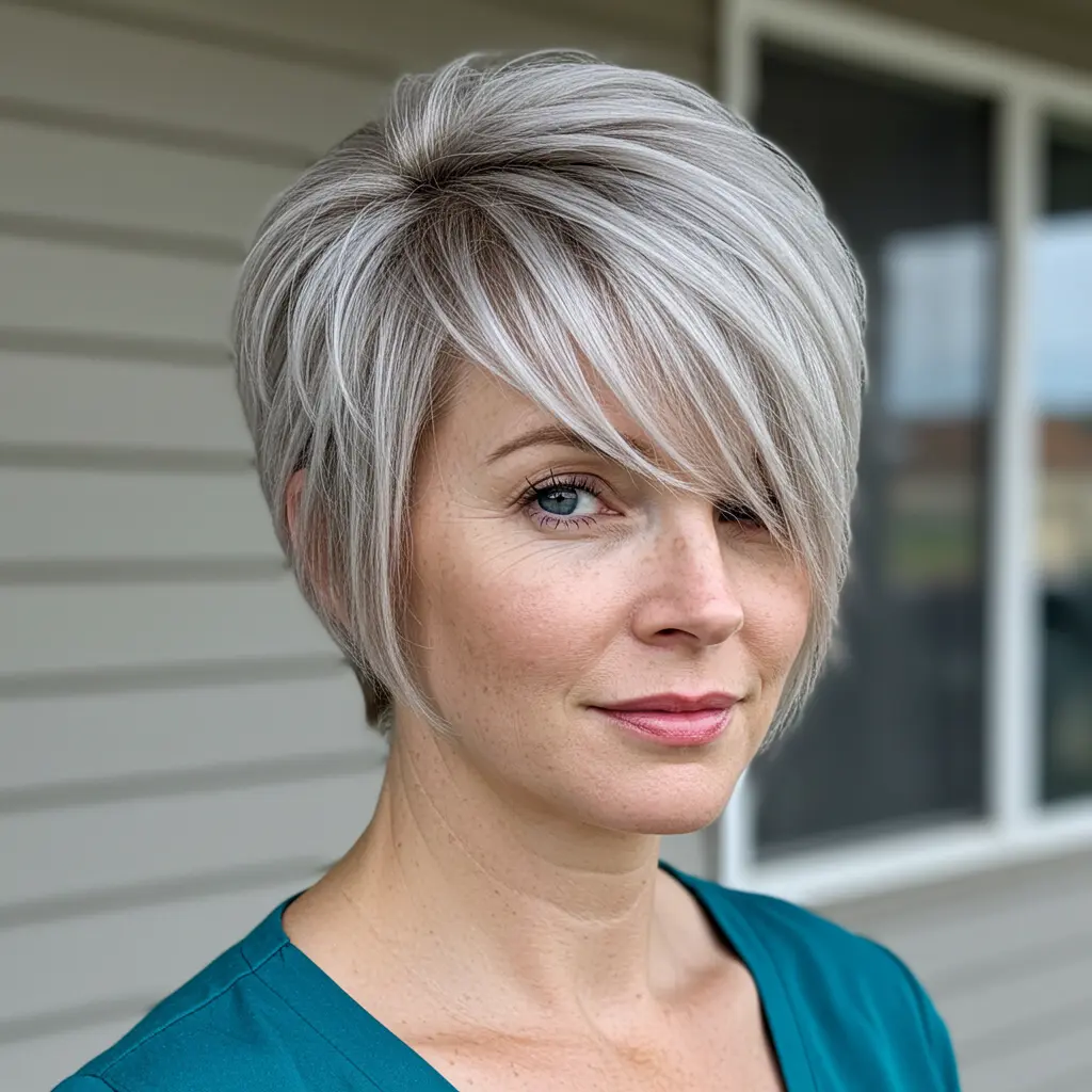 #18 Very Short Pixie Bob with Side Bangs