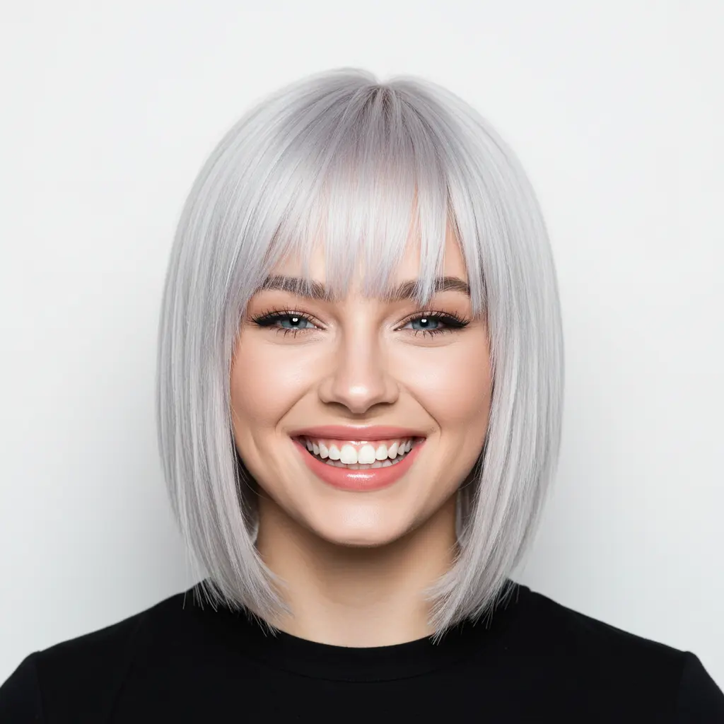 #2 Straight Chin-Length Blunt Bob
