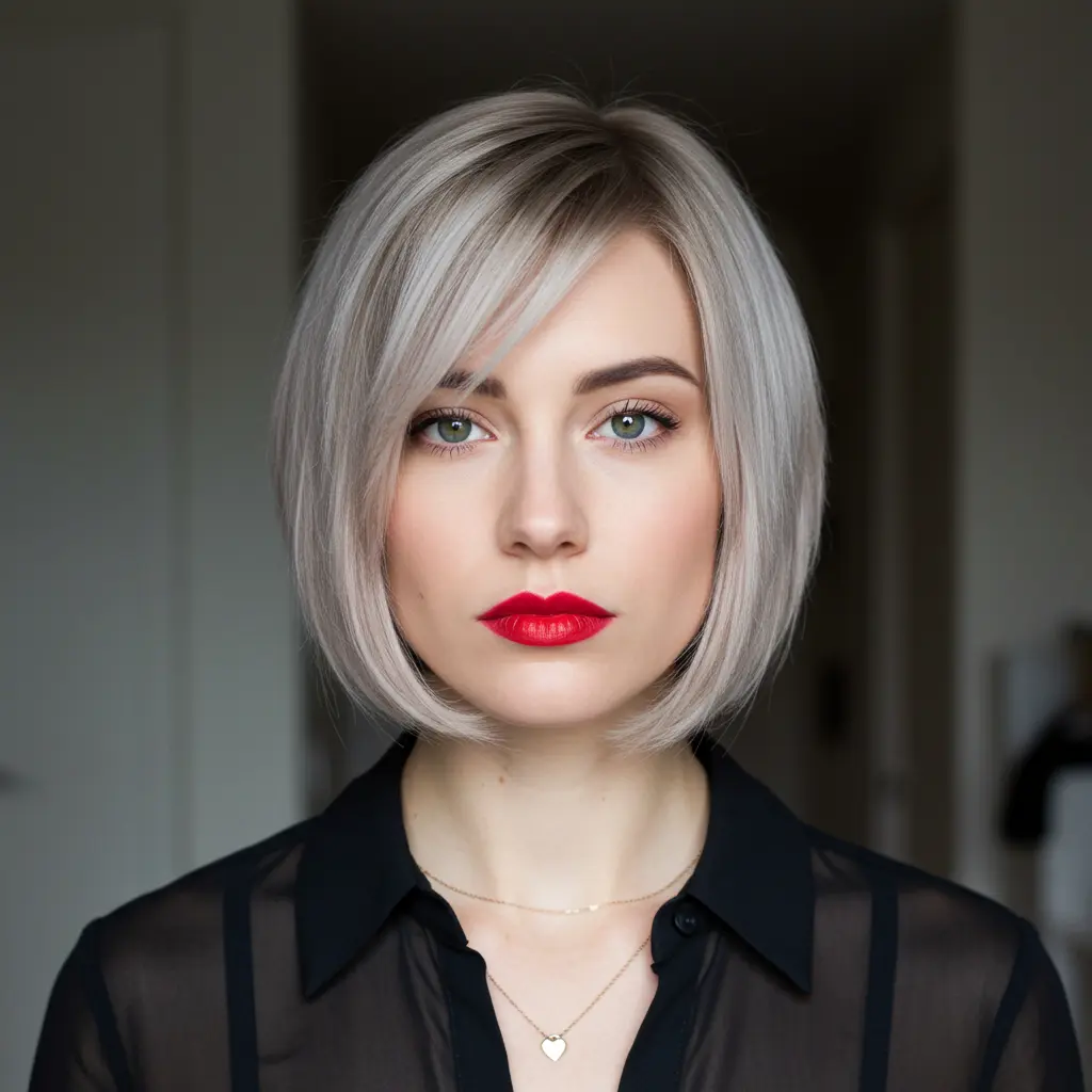 #21 Side Bangs for Short, Straight Hair