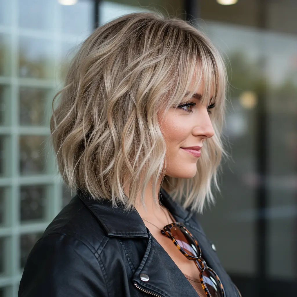 #27 Long Bob with Fringe to the Side
