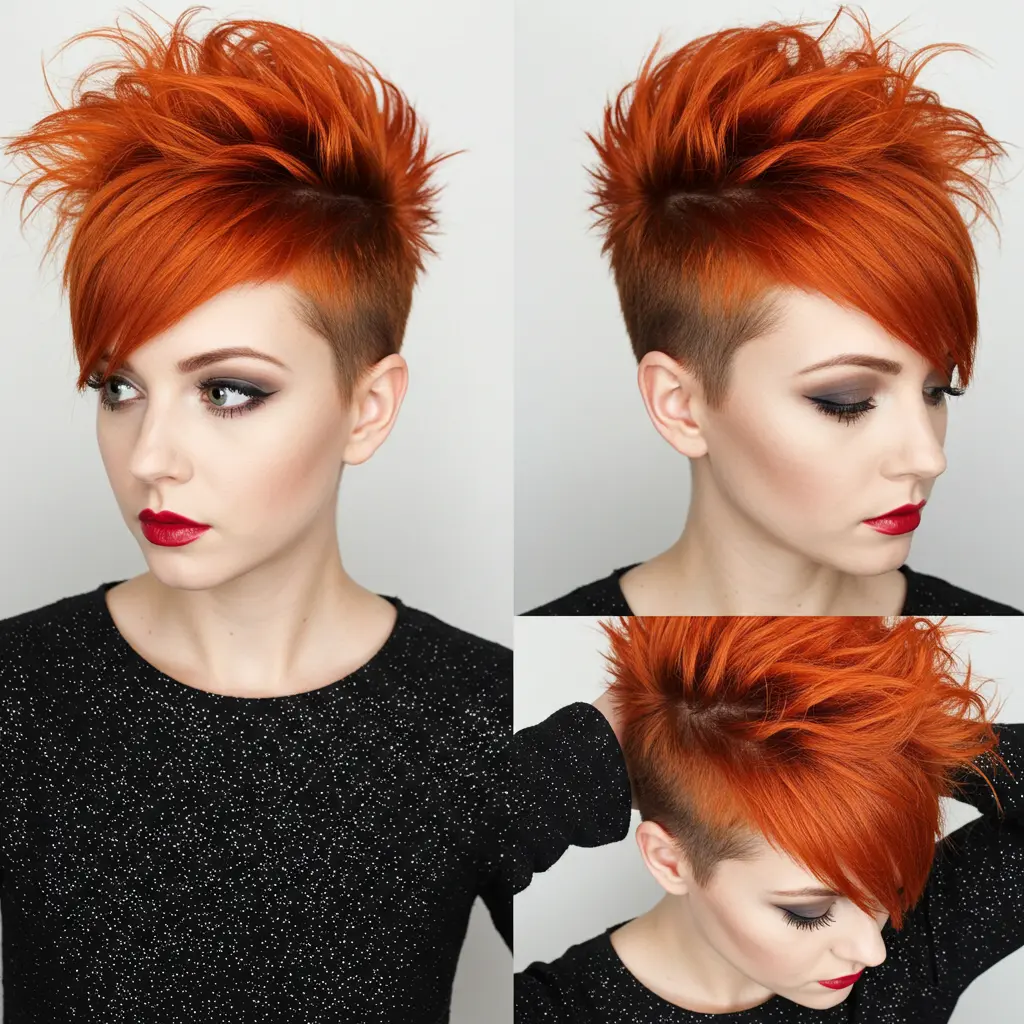 #3 Orange Undercut Pixie with Spiky Crown