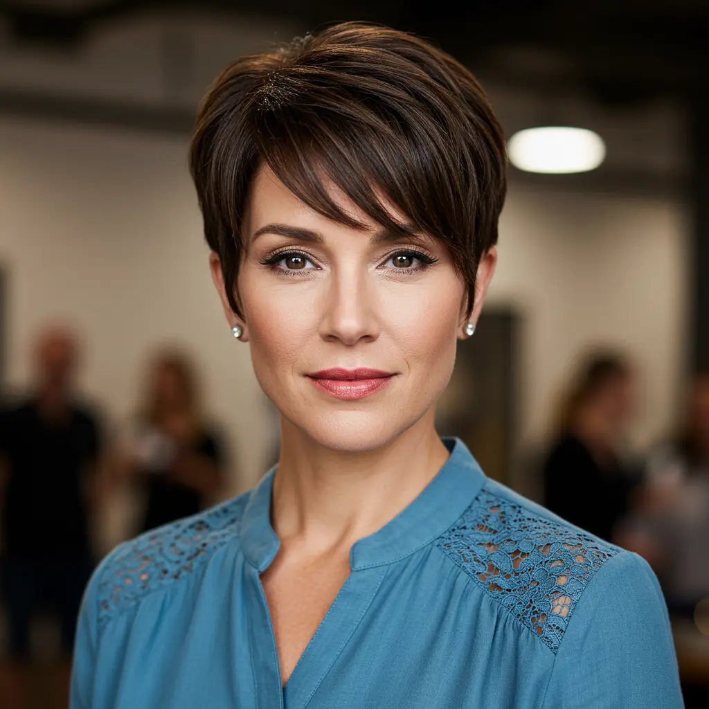 #3 Very Short Hair with Sweeping Bangs
