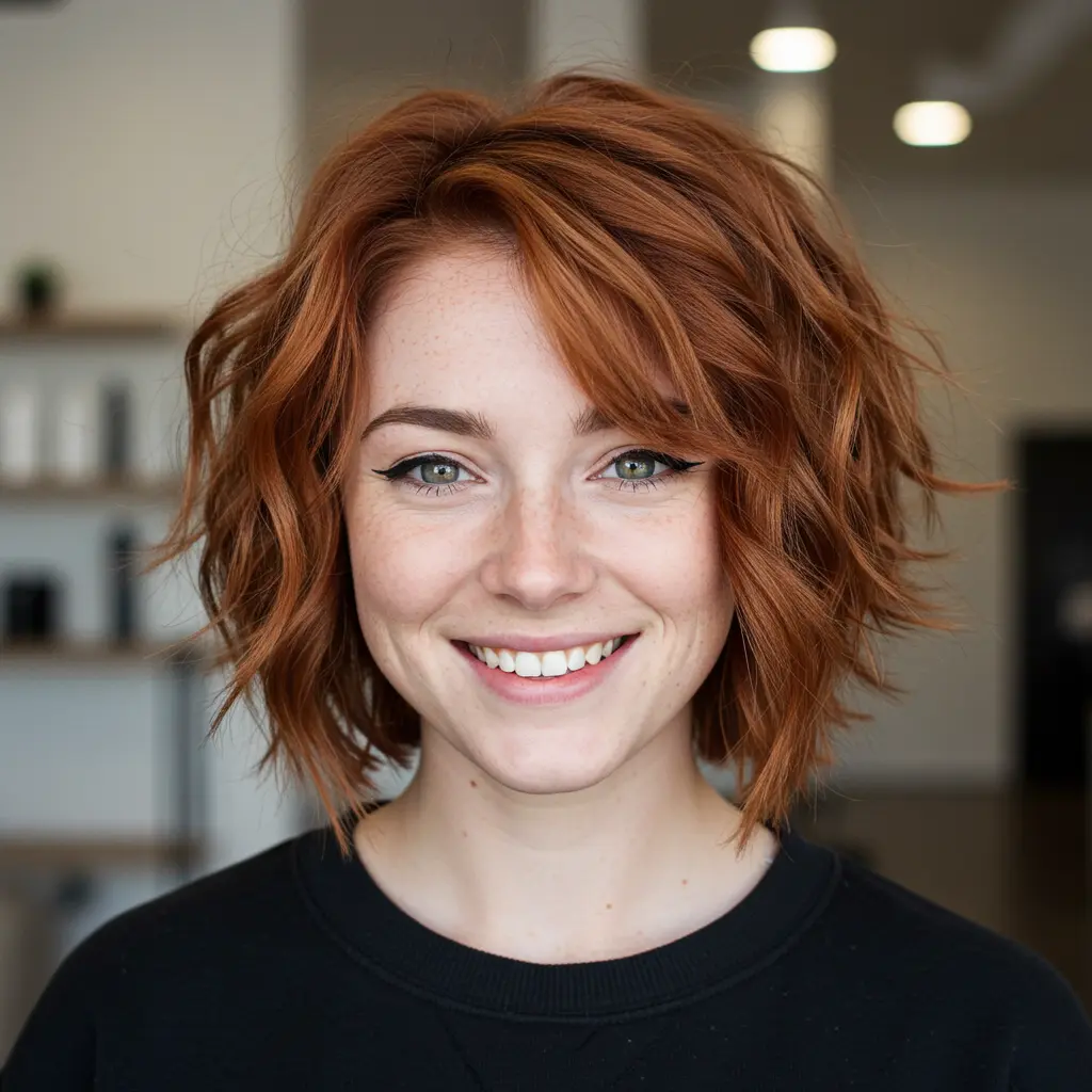 #3 Side Bangs for Short, Wavy Hair