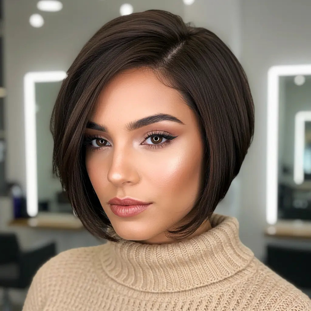 #4 Angled Bob with Deep Side Part