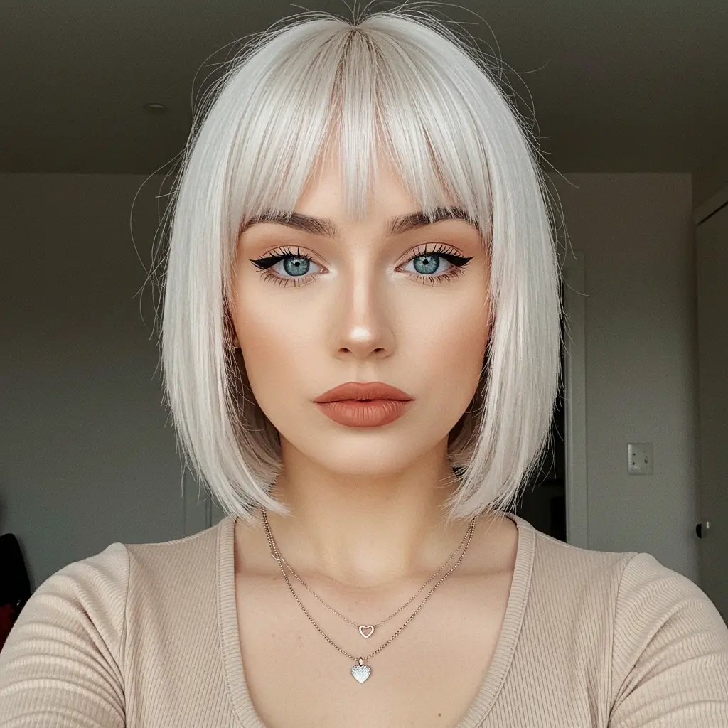 #4 Very Short Hair with Blunt Bangs and Choppy Layers
