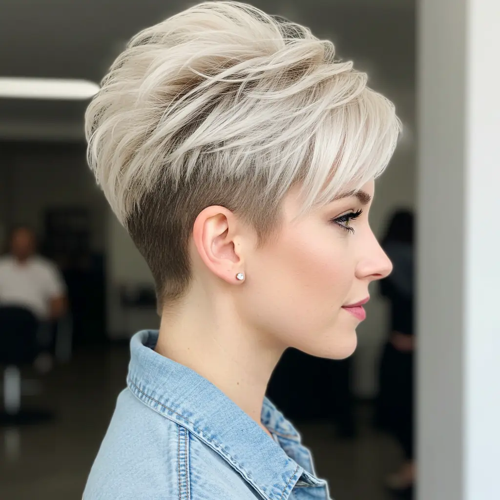 #6 Bright Blonde on Straight Pixie Haircut