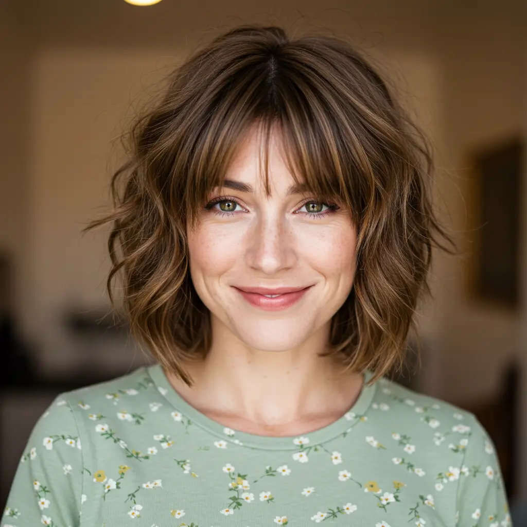 #8 Choppy Short Lob with Side Bangs