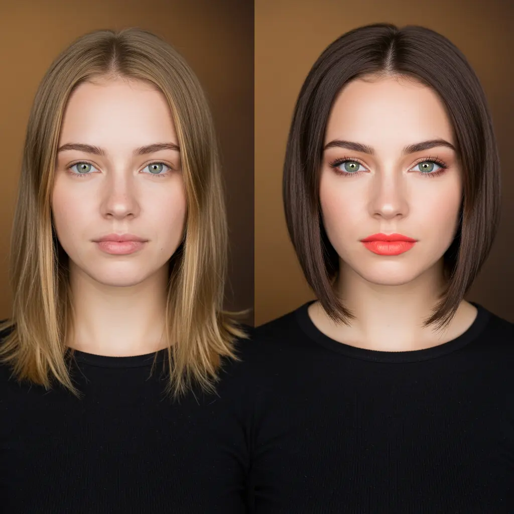 #8 Short Straight Very Dark-Toned Hair