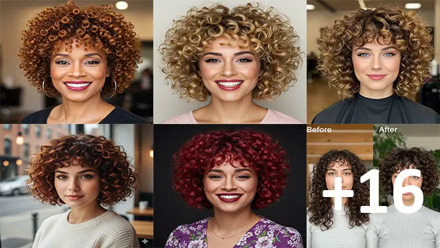 16 Short Curly Hair with Bangs Looks to Copy Now