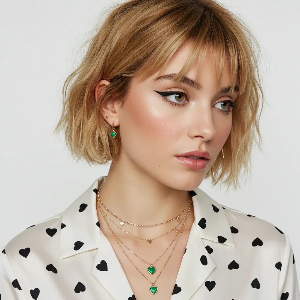 #1 Trendy Ear-Length Blonde Bob with Micro Bangs