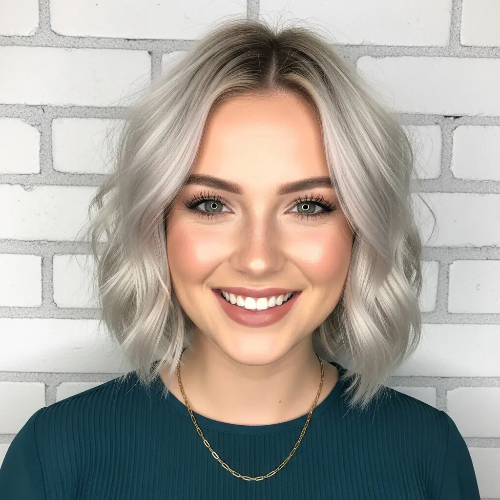 #1 Textured Blonde Bob with Soft Waves