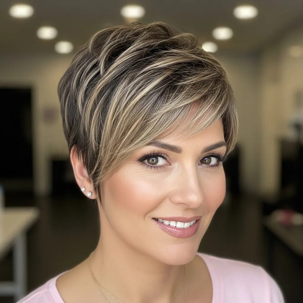#1 Stylish Pixie Cut with Subtle Highlights