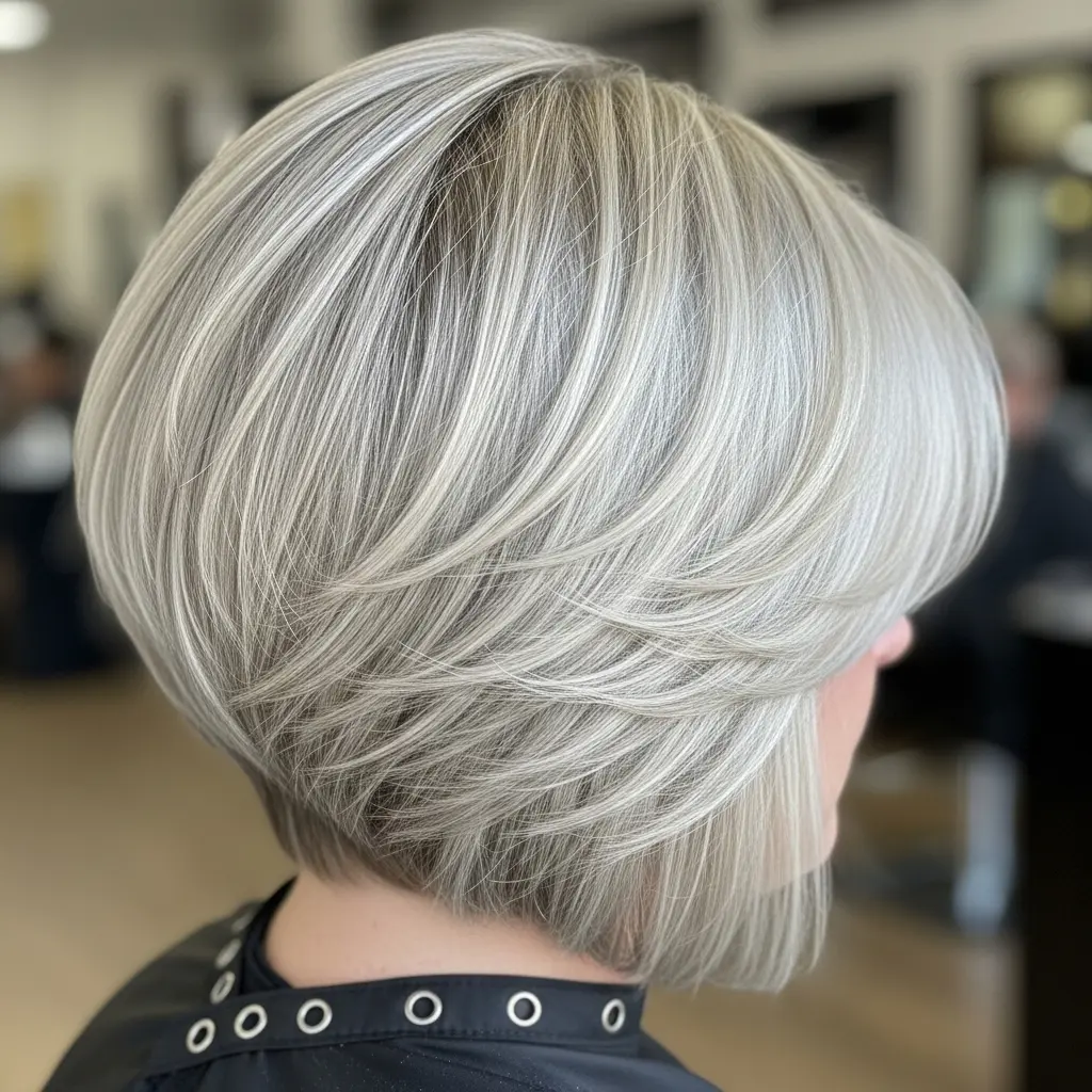#10 Blonde Bobbed Haircut with Visible Layering