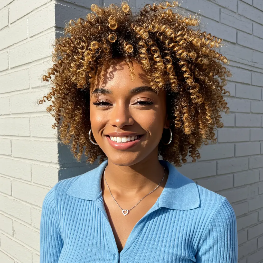 #10 Corkscrew Curly Haircut for Black Women