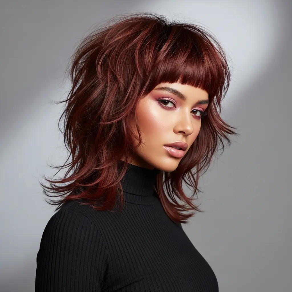 #11 Choppy Wolf Cut with a Straight Fringe