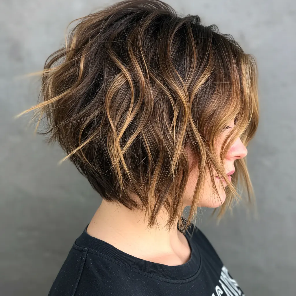 #11 Wedge Bob with Chunky Blonde Highlights
