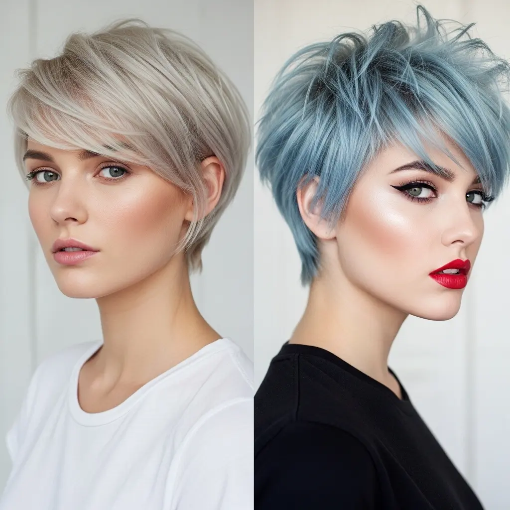 #11 Denim-Colored Shaggy Pixie