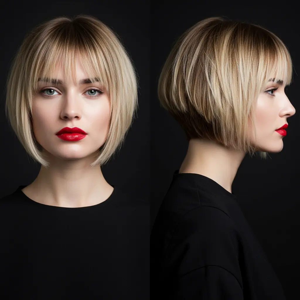 #13 Razor Cut Bob with a Fringe