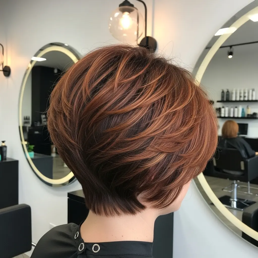 #13 Dark Copper Pixie Bob with Layers