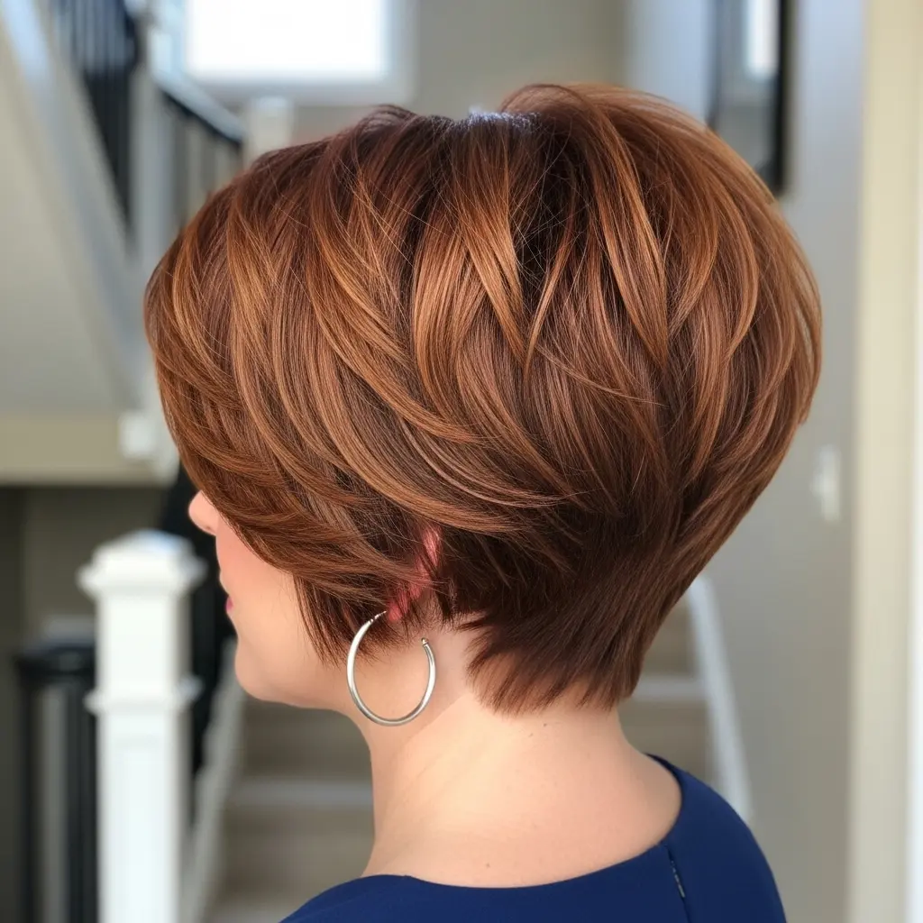 #14 Auburn Bixie with Long Layers