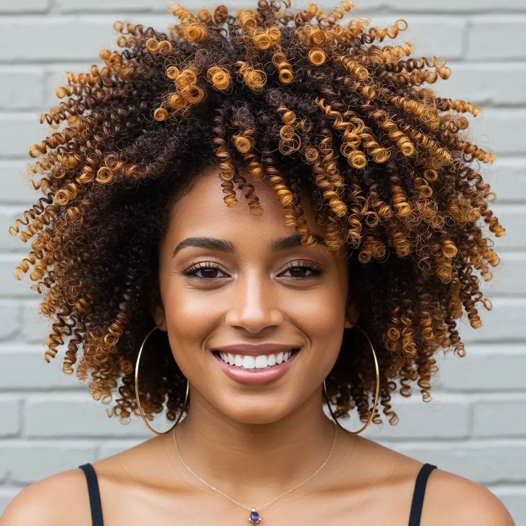 #15 Rezo-Inspired Curls with Blonde Highlights
