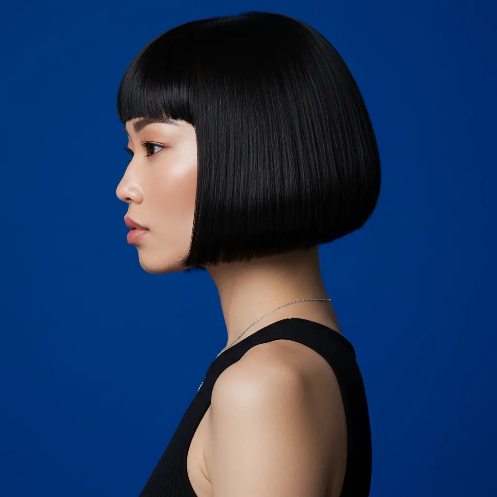 #15 Stylish Short Cut with Blunt Bangs
