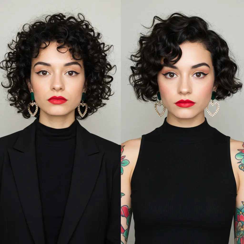 #15 Side-Parted Curly Bob