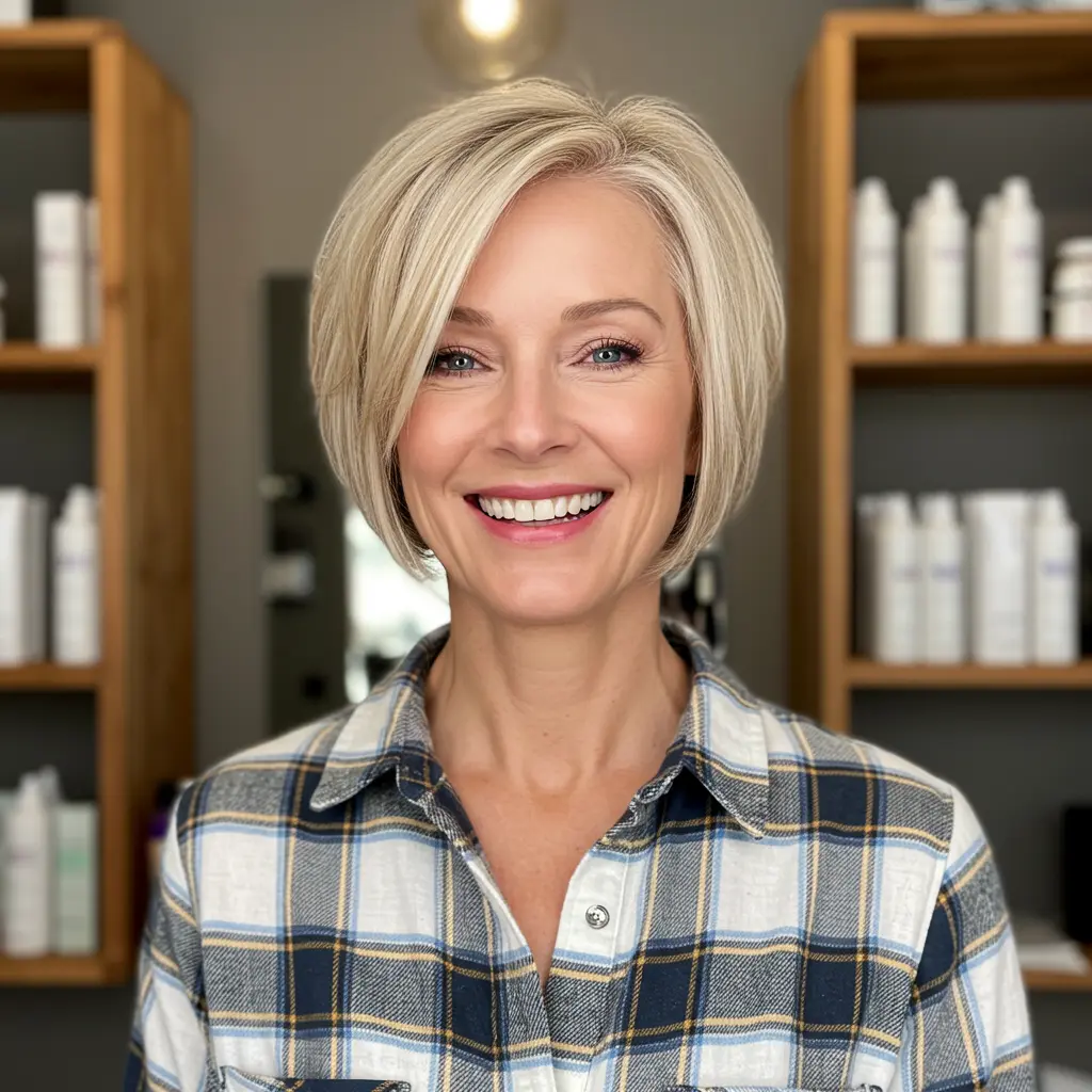 #16 Cute Jaw-Length Round Bob for Women Over 60