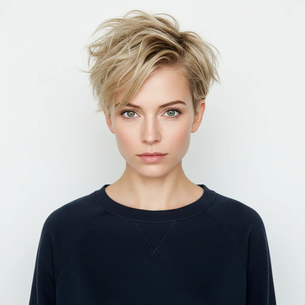 #16 Blonde Pixie with Short Bangs