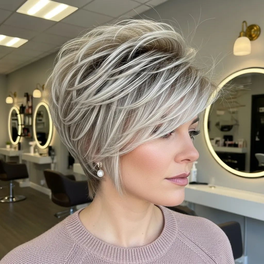 #16 Long Pixie Bob with Blonde Balayage