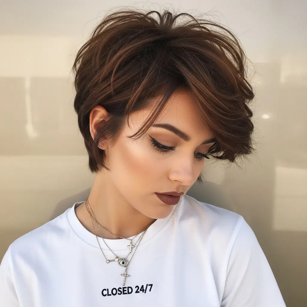#17 Messy Dark Brown Pixie Bob
