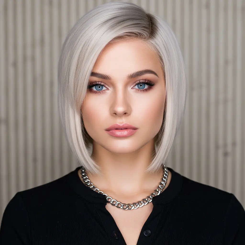 #17 Blonde Bob with Dark Roots