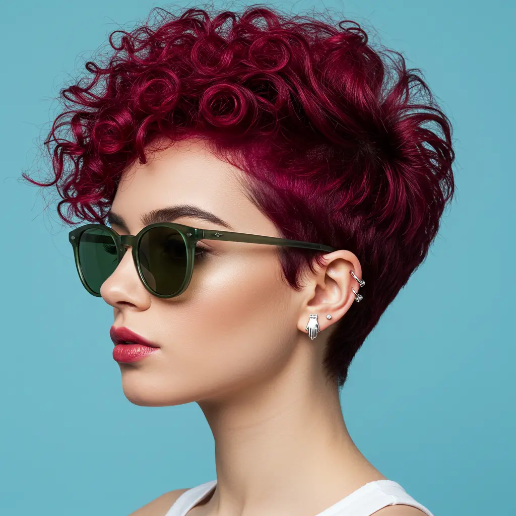 #18 Curly Pixie with Tapered Sides