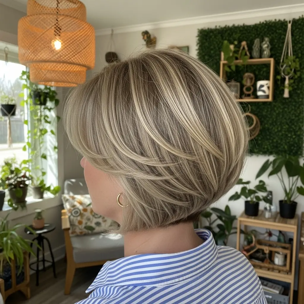 #18 Lovely Tapered Bixie with Dark Roots