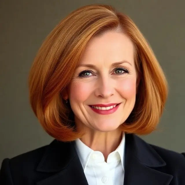 #18 Ginger Side-Parted Layered Bob