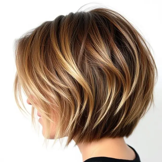 #19 Textured Inverted Bob for Short Thin Hair